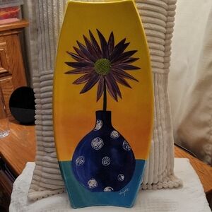 Naylor Wall Art "Gerber Daisy" White Salmon, Wa. 15"×7 1/2" Ceramic
